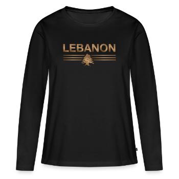 Liban Beyrouth Libanais Libanais Libanais LBN - T-shirt manches longues Premium bio Femme - noir - Devant - Julia (174cm)