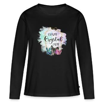 Crystal Crystal Lady Naturopath Gift - Women's Premium Organic Long Sleeve Shirt - black - Front - Julia (174cm)