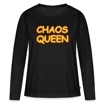 CHAOS REINE - T-shirt manches longues Premium bio Femme - noir - Devant - Julia (174cm)