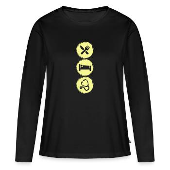 Manger dormir médecin médecin médecin spécialiste Médecin d’urgence - T-shirt manches longues Premium bio Femme - noir - Devant - Julia (174cm)