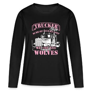 Proud truck driver Trucker Babe Brummi truck - Women's Premium Organic Long Sleeve Shirt - black - Front - Julia (174cm)