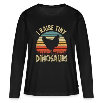 Poulets de poulet - T-shirt manches longues Premium bio Femme - noir - Devant - Julia (174cm)