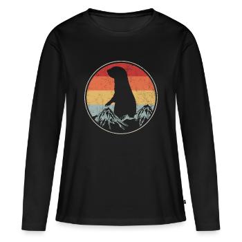 chien de prairie - T-shirt manches longues Premium bio Femme - noir - Devant - Julia (174cm)