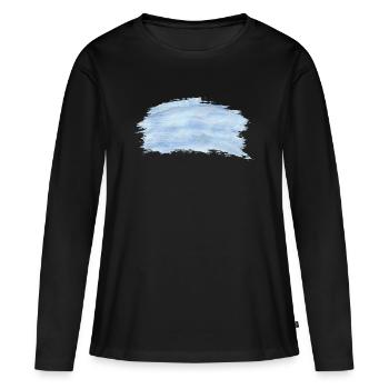 Background Blau Schwarz - Frauen Premium Bio Langarmshirt - Schwarz - Vorne - Julia (174cm)