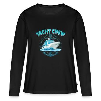 YACHT CREW - Frauen Premium Bio Langarmshirt - Schwarz - Vorne - Julia (174cm)
