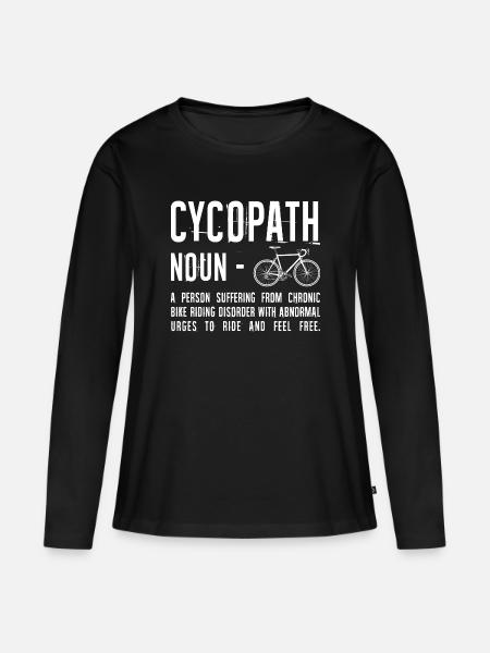 Distressed Fahrrad Text Kunst - Frauen Premium Bio Langarmshirt - Schwarz