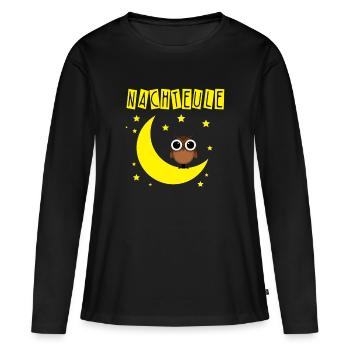 Nachteule - Frauen Premium Bio Langarmshirt - Schwarz - Vorne - Julia (174cm)