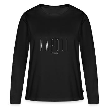 Naples Italie - T-shirt manches longues Premium bio Femme - noir - Devant - Julia (174cm)