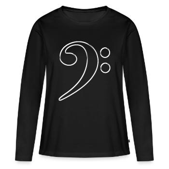 Clé de fa avec un effet sympa pour les mélomanes - T-shirt manches longues Premium bio Femme - noir - Devant - Julia (174cm)