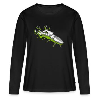 cerf-volant vert - T-shirt manches longues Premium bio Femme - noir - Devant - Julia (174cm)