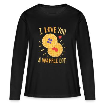 Gaufres Boulangers de gaufres - T-shirt manches longues Premium bio Femme - noir - Devant - Julia (174cm)