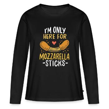 Bâtonnets de mozzarella - T-shirt manches longues Premium bio Femme - noir - Devant - Julia (174cm)