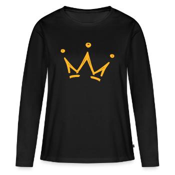Croquis de la couronne, isolé, jaune - T-shirt manches longues Premium bio Femme - noir - Devant - Julia (174cm)