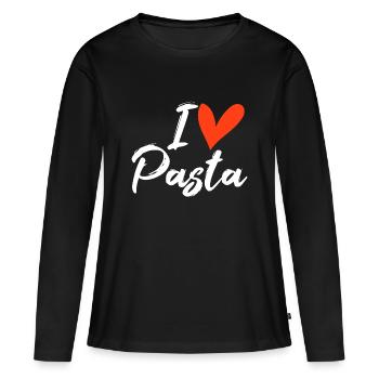 Pasta - Frauen Premium Bio Langarmshirt - Schwarz - Vorne - Julia (174cm)