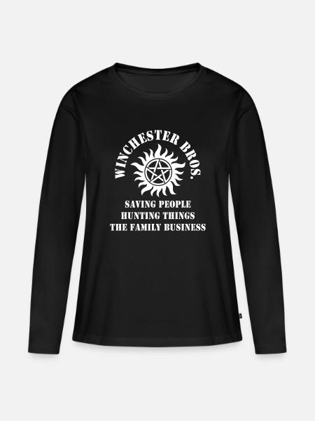 Winchester Bros Jagd - Frauen Premium Bio Langarmshirt - Schwarz
