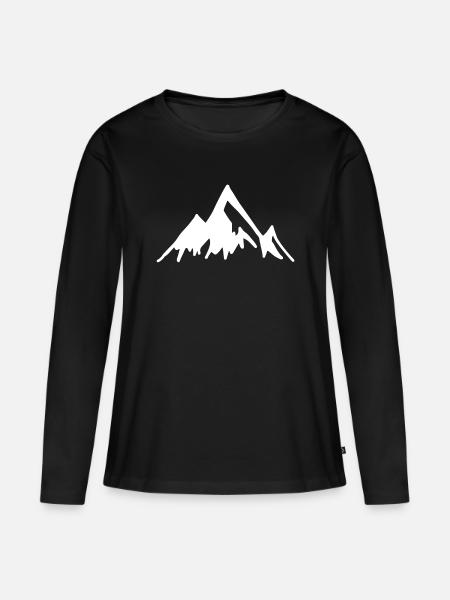 berg - Frauen Premium Bio Langarmshirt - Schwarz