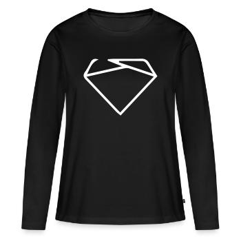 Symbole Logo - T-shirt manches longues Premium bio Femme - noir - Devant - Julia (174cm)