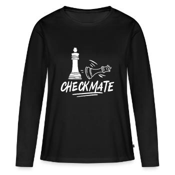 Joueur d'échecs échec et mat - T-shirt manches longues Premium bio Femme - noir - Devant - Julia (174cm)