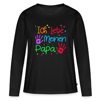 J’aime papa Papa Fête des pères - T-shirt manches longues Premium bio Femme - noir - Devant - Julia (174cm)