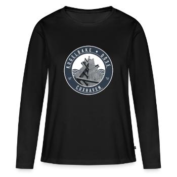 Kugelbake - Döse Cuxhaven - Frauen Premium Bio Langarmshirt - Schwarz - Vorne - Julia (174cm)