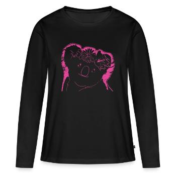 Koala Koalabär - Frauen Premium Bio Langarmshirt - Schwarz - Vorne - Julia (174cm)