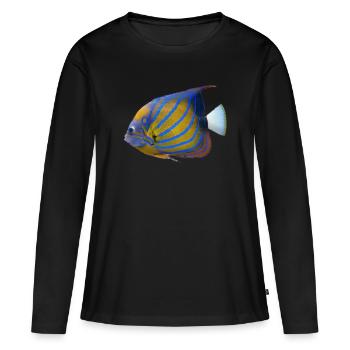 poisson tropical - T-shirt manches longues Premium bio Femme - noir - Devant - Julia (174cm)