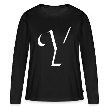 Lettre Y, nom, la lettre Y - T-shirt manches longues Premium bio Femme - noir - Devant - Julia (174cm)