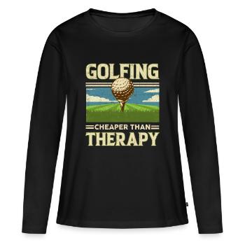 le golf - T-shirt manches longues Premium bio Femme - noir - Devant - Julia (174cm)
