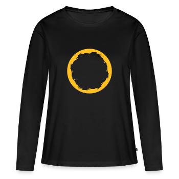 Cercle Rond Jaune - T-shirt manches longues Premium bio Femme - noir - Devant - Julia (174cm)