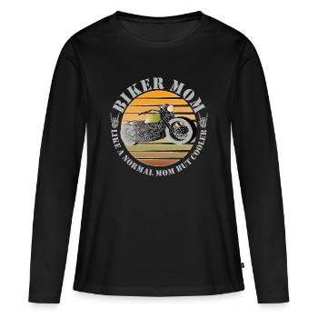 Cool Motorcycle Motorcyclist Mom Mom - Women's Premium Organic Long Sleeve Shirt - black - Front - Julia (174cm)