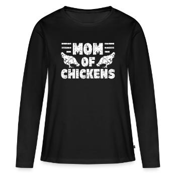 Chicken chickens - Women's Premium Organic Long Sleeve Shirt - black - Front - Julia (174cm)