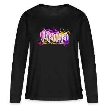 Mama - Frauen Premium Bio Langarmshirt - Schwarz - Vorne - Julia (174cm)
