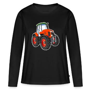 Tractor - Women's Premium Organic Long Sleeve Shirt - black - Front - Julia (174cm)