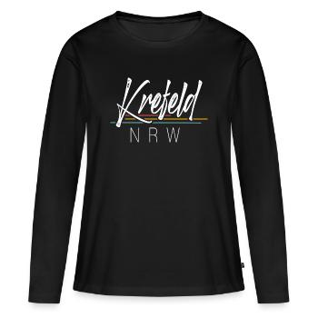 Krefeld Nrw - Frauen Premium Bio Langarmshirt - Schwarz - Vorne - Julia (174cm)