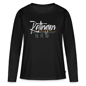 Ratingen Nrw - Frauen Premium Bio Langarmshirt - Schwarz - Vorne - Julia (174cm)