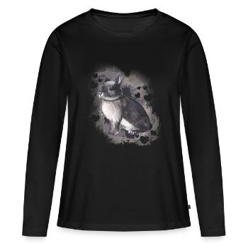 Lapin lapin - T-shirt manches longues Premium bio Femme - noir - Devant - Julia (174cm)