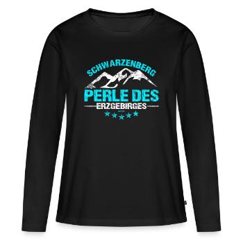 Perle des Erzgebirges - Frauen Premium Bio Langarmshirt - Schwarz - Vorne - Julia (174cm)
