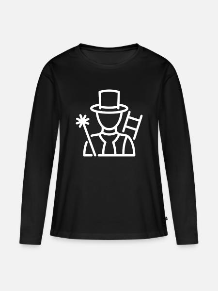 Schornsteinfeger Schornsteinfegerin - Frauen Premium Bio Langarmshirt - Schwarz