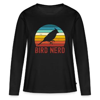 Oiseaux oiseaux - T-shirt manches longues Premium bio Femme - noir - Devant - Julia (174cm)