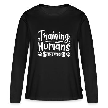 Dog Training Dog Trainer - Women's Premium Organic Long Sleeve Shirt - black - Front - Julia (174cm)