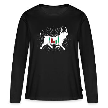 Actions Bulle - T-shirt manches longues Premium bio Femme - noir - Devant - Julia (174cm)
