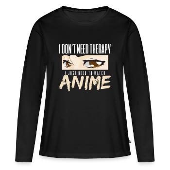 Anime - T-shirt manches longues Premium bio Femme - noir - Devant - Julia (174cm)