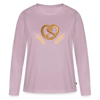 bäcker bäckerei getreide gerste Weizen icon Logo - Frauen Premium Bio Langarmshirt - Altrosa - Vorne - Julia (174cm)