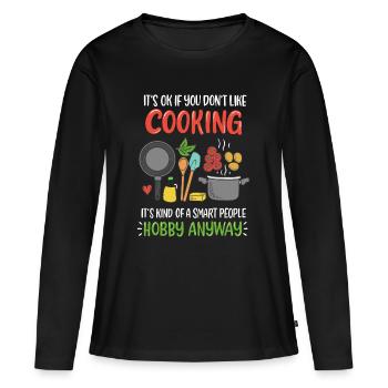 Cuisson Cuisinier Cuisinier - T-shirt manches longues Premium bio Femme - noir - Devant - Julia (174cm)