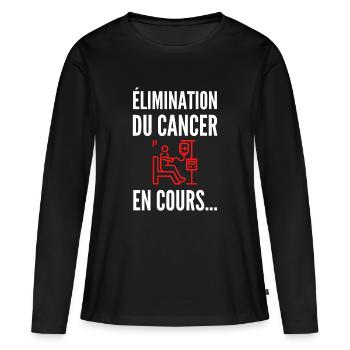 Élimination en cours – Avancer, simplement - T-shirt manches longues Premium bio Femme - noir - Devant - Julia (174cm)