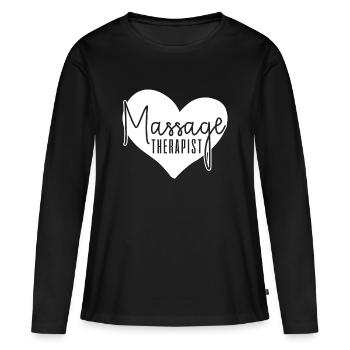 Massagethérapeute massage - T-shirt manches longues Premium bio Femme - noir - Devant - Julia (174cm)