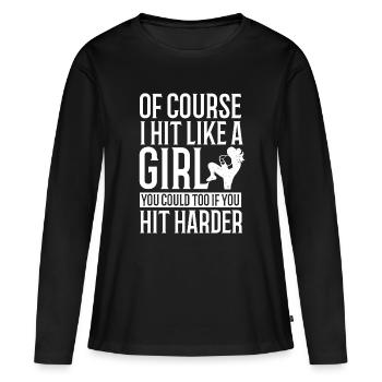 Kickboxing Boxer Kickboxer Muay Thai - T-shirt manches longues Premium bio Femme - noir - Devant - Julia (174cm)