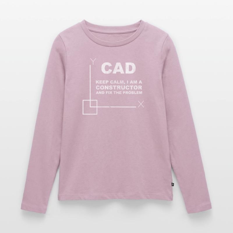 CAD Keep Calm Constructor Engineering Frauen Premium Bio Langarmshirt