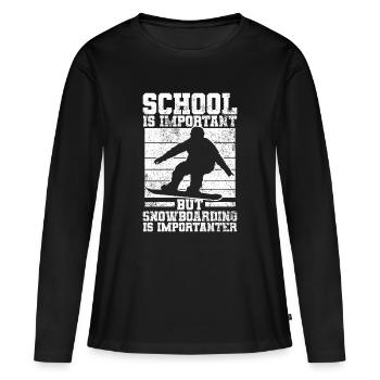 Snowboarding Snowboarder Snowboard - T-shirt manches longues Premium bio Femme - noir - Devant - Julia (174cm)