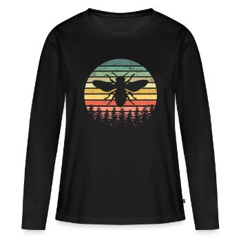 Biene Bienen - Frauen Premium Bio Langarmshirt - Schwarz - Vorne - Julia (174cm)